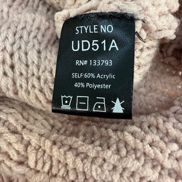 Pol Anthropologie Sweater Women's L Rose Pink Loose Weave Oversized Crop Preppy - Picture 7 of 11